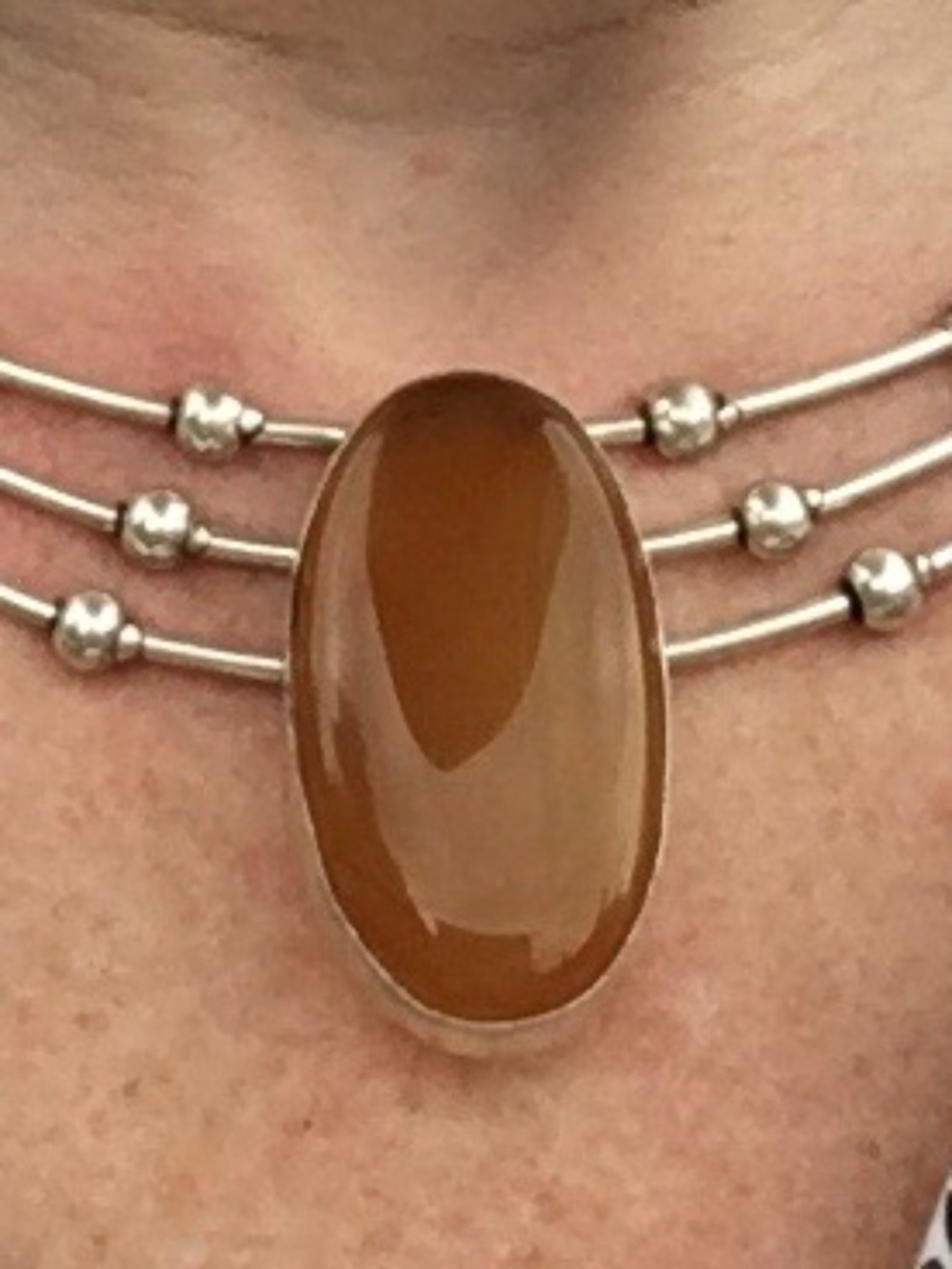 Boho butterscotch Agate with Citrine Statement Bib necklace